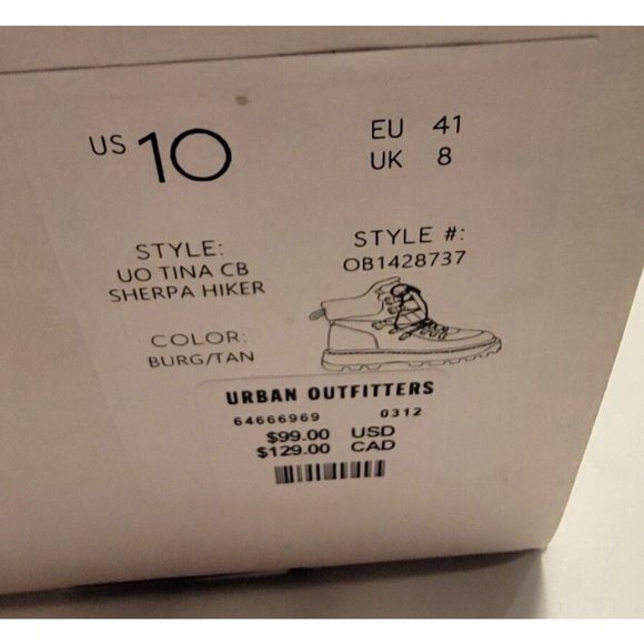 Urban Outfitters UO Size 10 Women's Boots Tina Colorblock Sherpa Hiker $99 NIB - Picture 6 of 6